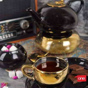 ست چای خوری رجینال مشکی طلایی 0030401 (1-1-LQ)