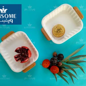 ظرف دسته چوب مربع بزرگ وینسمH27330