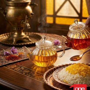 قوري زعفران پيرکس طرح گل